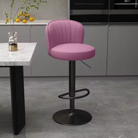 Tabouret de bar moderne de luxe léger avec cadre en fer, dossier réglable et pivotant, pour comptoir de caisse, chaise haute pivotante commerciale