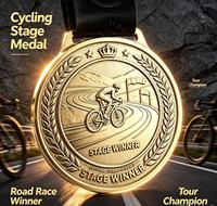 Médaille personnalisée en alliage de zinc 3D pour compétition cycliste, fabriquée sur mesure par le fabricant