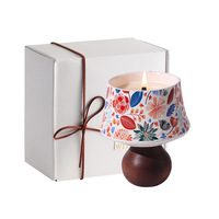 Bougie d'aromathérapie en céramique – Luxe pour l'intérieur, longue durée, en cire de soja, motif floral fait main ; Cadeaux de mariage/anniversaire