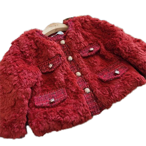 Nouvelles filles petit parfum Style bébé <span class=keywords><strong>manteau</strong></span> 2025 automne et hiver chaud fourrure mode décontracté nouvel an épaissi bébé hauts - Product Image 1