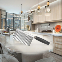 Couteau à frites portable en acier inoxydable, gadget de cuisine pour couper les légumes et les fruits, outil de cuisine, éplucheur de pommes de terre à bords ondulés