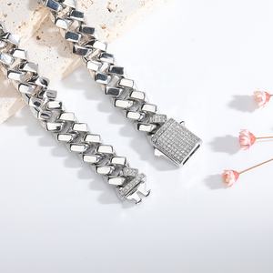 OUGEPHELI 13mm Hip Hop Iced Out CZ Zircon Collar De Cadena Cubana Eslabones Cubano Collar Miami Cuban Link Chain para hombres y mujeres - Product Image 5