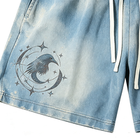 Shorts épais pour homme 100% coton, lavage minéral, logo personnalisé, coupe ample, style streetwear