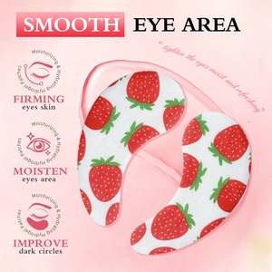 Mascarilla de Hidrogel Desechable <span class=keywords><strong>para</strong></span> Ojos con Diseño de Fresa y Té Verde de Algas Marinas, Hidratante, Iluminadora, Vegana, Seca, OEM, ODM, Marca Privada - Product Image 4