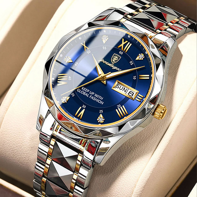 POEDAGAR 615 Brand Waterproof Luminous Men Watches Stainless Steel Band Business Quartz Watch
