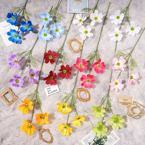 Bouquet de fleurs artificielles en soie à 3 têtes de Gesang, fleurs réalistes pour la décoration de mariage et de salon - Product Image 1