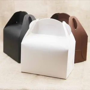 Boîte en carton blanc pour cadeaux bricolés, avec poignée, boîte à gâteau, emballage pour cupcakes, mariage, bonbons, vente en gros, 10 pièces