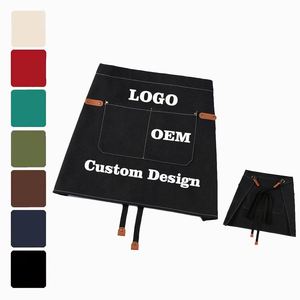 Convient aux bars, aux barbecues, tablier en toile robuste et durable, circonférence de taille réglable, logo personnalisable, vente en gros - Product Image 1