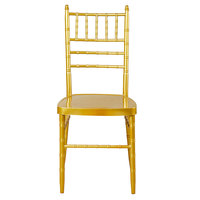 Chaises d'hôtel contemporaines d'extérieur, empilables, en fer doré, imperméables, durables, à pieds coniques et dossier solide, modèle Chavari, vente chaude