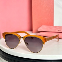 Lunettes de soleil unisexes uniques à monture intégrale, dégradé de couleurs, dorées, style sourcil carré, verres PC, protection UV400, style coréen