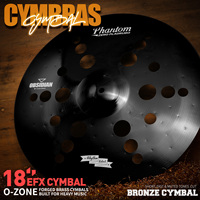 Cymbale de gong artisanale professionnelle en acier noir de haute qualité avec trous, accessoire de batterie à effets spéciaux de 18 pouces PD