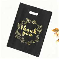 Sacs de courses en plastique LDPE personnalisés avec poignée Flexiloop sérigraphiée, recyclables pour chaussures et usage commercial en boutique