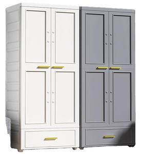 <span class=keywords><strong>Cuisine</strong></span> à 3 niveaux deux portes pour enfants bébé plastique <span class=keywords><strong>rangement</strong></span> pliable vêtements armoire suspendue chambre salon - Product Image 3