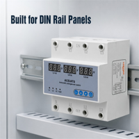 Commutateur de transfert automatique triphasé ATS 63A sur rail DIN avec protection contre les surtensions et les sous-tensions, affichage LED, réglable, CE CB