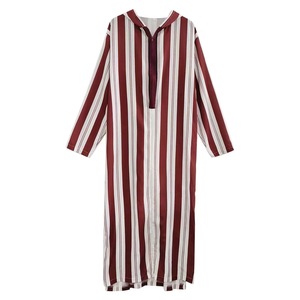 2025 autunno nuovo abito da uomo stile mediorientale a contrasto a righe con cappuccio comodo e traspirante per taglie forti ampio abito musulmano - Product Image 5