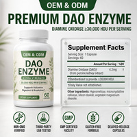 Capsules d'enzymes végétaliennes OEM/ODM à base de pousses de pois, haute activité, pour une meilleure digestion, un confort digestif amélioré pour adultes et un soutien de l'histamine