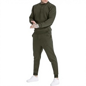 Conjunto Deportivo Informal para Hombre, Sudadera con Capucha y Pantalones Jogger, Color Verde Oliva, 100% Algodón, Transpirable - Product Image 4