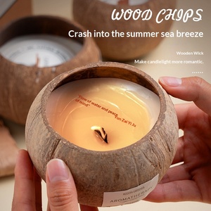 Vela Aromática Semielaborada en Caja <span class=keywords><strong>de</strong></span> Regalo con Aroma a Poesía Fragante y Cáscara <span class=keywords><strong>de</strong></span> Coco Oculta, <span class=keywords><strong>de</strong></span> Alta Gama para Dormitorio - Product Image 3