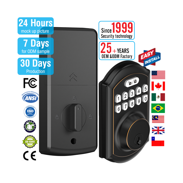 Te'an WiFi Smart Password Deadbolt Door Lock App Digital Locks Cloud Storage Options for Wood Home Aluminum Steel Doors Use