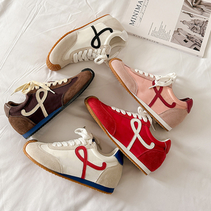 Retro ballet training shoes for women 2026 new style genuine <b>leather</b> casual <b>sneakers</b> height-increasing for exercise A-gram - Product Image 1
