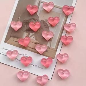 Juego de imanes para nevera con forma de corazón de dibujos animados, 10 Uds., pegatinas decorativas de resina para refrigerador, imanes decorativos divertidos y divertidos - Product Image 3
