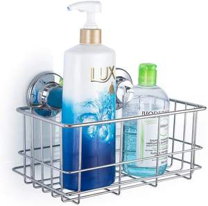 Suction cup shower rack, wall-mounted rack, bathroom <b>storage</b> rack, <b>kitchen</b> <b>storage</b> basket - stainless steel - Product Image 6