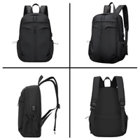 Sac à dos pour ordinateur portable léger en polyester imperméable avec port USB, fermeture éclair, logo personnalisé, écologique, unisexe, pour affaires, école, voyage