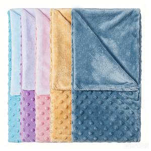Juego de Ropa de Cama para Bebé Ujoy Gift Wholesale, Manta Suave y Cálida de Micro Minky de Poliéster con Puntos para Recién Nacidos - Product Image 1