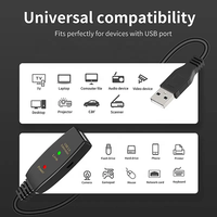 Amplificador de señal activa de alta velocidad USB2.0 USB 2,0, Cable de extensión macho-hembra con filtro de amplificador de señal IC