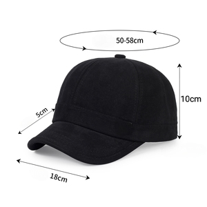 Gorra de Béisbol Negra de 6 Paneles de Algodón con Bordado de Pez Blanco en el Borde, Gorra Casual Unisex de Estilo Ajustado para las Cuatro Estaciones - Product Image 6