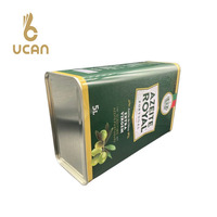 Boîtes rectangulaires pour huile d'olive Boîte en fer blanc de qualité alimentaire 5L pour aliments pour bébés et biscuits avec sérigraphie Logo personnalisé