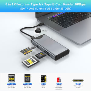 Nouveau <span class=keywords><strong>lecteur</strong></span> <span class=keywords><strong>de</strong></span> <span class=keywords><strong>carte</strong></span> mémoire USB 3.2 Gen 2 10Gbps CFexpress Type A Type B SD/TF 4.0 avec boîtier <span class=keywords><strong>SSD</strong></span> USB C Type C M.2 NVMe SATA - Product Image 4