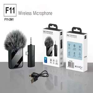 Micrófono inalámbrico con clip de solapa F11 para reducción de ruido de grabación en tiempo real en teléfonos móviles, ordenadores y cámaras - Product Image 2