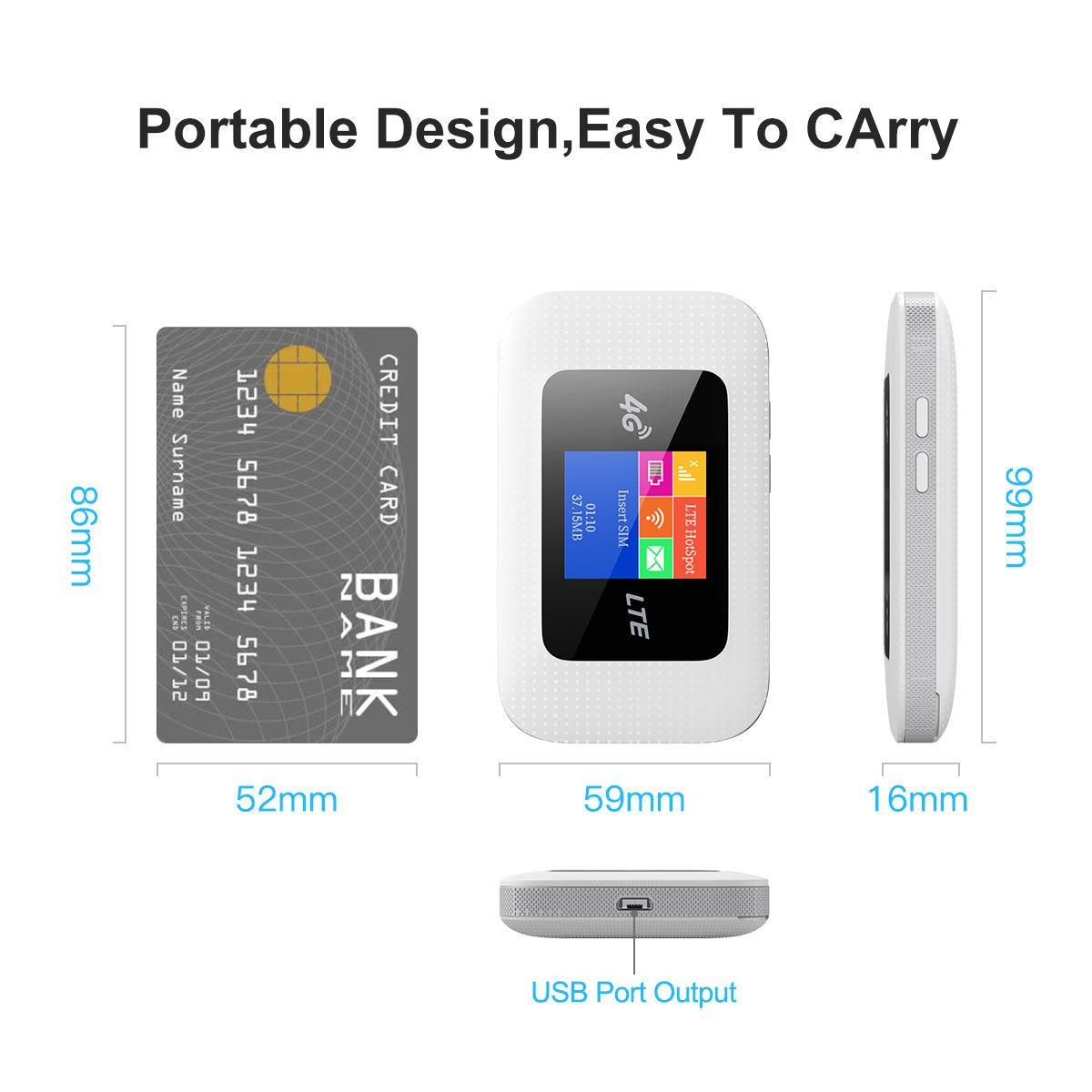 EDUP ZTE Unlock Mobile Portable 4G LTE Router - Pocket Wifi