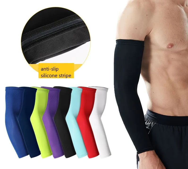 Manchon de compression unisexe pour les sports de plein air et d'été, protection contre les UV, pour le volley-ball, le basket-ball et le cyclisme