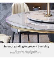 Nordic Modern Home Restaurant Runder Esstisch aus Marmor aus Metall für 6-10 kostenlose Plattenspieler
