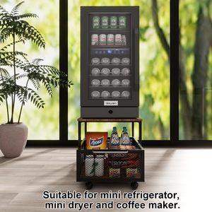 Mini soporte para nevera <span class=keywords><strong>con</strong></span> mesa <span class=keywords><strong>de</strong></span> refrigerador <span class=keywords><strong>de</strong></span> almacenamiento <span class=keywords><strong>de</strong></span> gran capacidad <span class=keywords><strong>con</strong></span> <span class=keywords><strong>ruedas</strong></span> bloqueables Carro <span class=keywords><strong>de</strong></span> nevera rodante Aparato resistente - Product Image 5