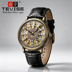 <span class=keywords><strong>Orologio</strong></span> Meccanico <span class=keywords><strong>Automatico</strong></span> da Uomo TEVISE con Quadrante Luminoso, Resistente all'Acqua 3BAR, <span class=keywords><strong>Cinturino</strong></span> in <span class=keywords><strong>Pelle</strong></span>, Design alla Moda - Product Image 3