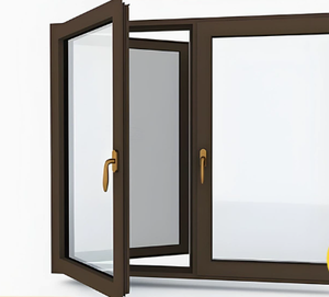 Aluminum Alloy aluminium doors and windows designs casement insulated glass energy saving for hotel custom size - Product Image 2