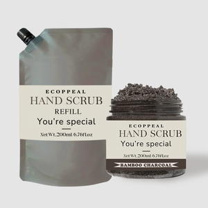 สครับขัดผิวขาวใสสูตรวีแกน OEM ผสมกาแฟและ<span class=keywords><strong>มะพร้าว</strong></span> บรรจุภัณฑ์แบบเติมได้ตามสั่ง - Product Image 1