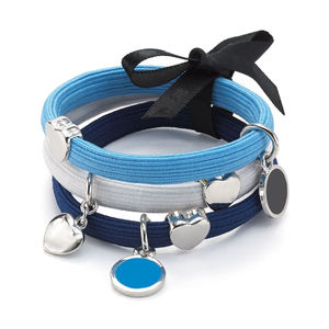 कस्टम लोगो धातु आकर्षण कंगन चोटी बाल संबंधों के लिए लचीला हेयर बैंड hairband हेडबैंड महिलाओं देवियों - Product Image 3