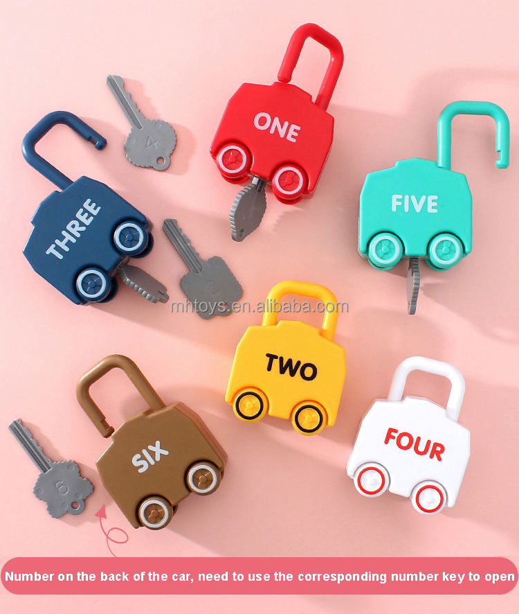 Juego de llaves Montessori para niños, juego de llaves con bloqueo