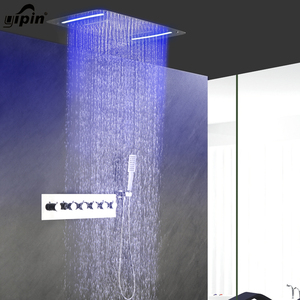 Set doccia termostatico cambio Led specchio pannello doccia pioggia Spray Mist Spa soffione doccia Kit montaggio a soffitto Sus304 colore - Product Image 6