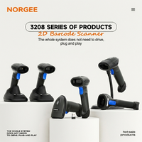 Escáner de Códigos de Barras Inalámbrico NORGEE HENEX de Alta Velocidad BT 1D 2D con Sensor CMOS, Escaneo Automático, 12 Horas de Escaneo Continuo, 2000mAh