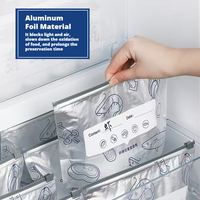 Sac d'emballage refermable Fresh-Keep en plastique pour aliments surgelés avec fermeture éclair en aluminium en stock sacs de congélation en aluminium avec fermeture éclair