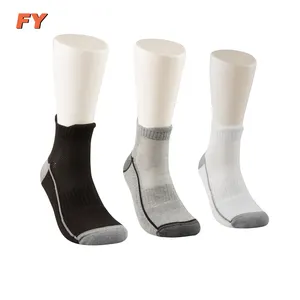custom design logo oem white black gray color nylon cotton polyester bamboo ankle quarter sport sock calcetines meias socken