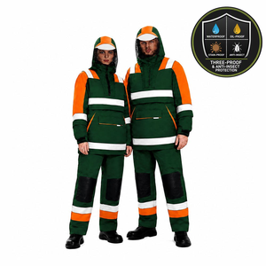 Traje de Trabajo Forestal de Alta Visibilidad Naranja Reflectante con Capucha y Malla Antimosquitos para Tronqueros Profesionales - Product Image 1