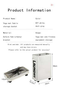 Foldable <strong>Laundry</strong> <strong>Basket</strong> <strong>with</strong> <strong>Wheels</strong> Large Capacity Dirty Clothes Yoga Mat <strong>Basket</strong> Multifunctional Waterproof Storage Bag - Product Image 3