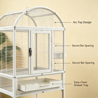 Cage à oiseaux multi-niveaux en métal, grille verticale empilable, cage à perroquets à 3 niveaux, anti-éclaboussures, portable, mobile, pour usage domestique
