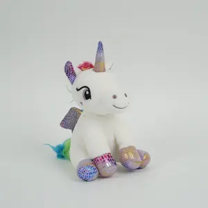 Mainan Boneka Hewan Unicorn, Mainan Boneka Binatang Unicorn Buatan Kustom Multiwarna